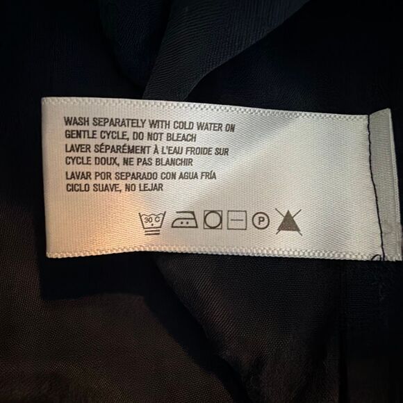 AG Jeans Shiela Classic Button Up Shirt Navy Blue Cupro Silk M - Picture 6 of 7